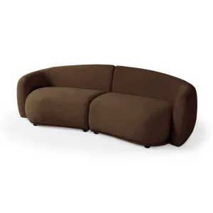 Talor 2 Seater Modular Curved Velvet Sofa in Warm Taupe Brown by Luxo Furniture, a Sofas for sale on Style Sourcebook