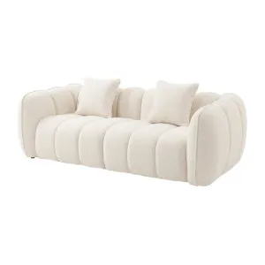 Rendon 3 Seater Performance Boucle Sofa in Cream White by Luxo Furniture, a Sofas for sale on Style Sourcebook