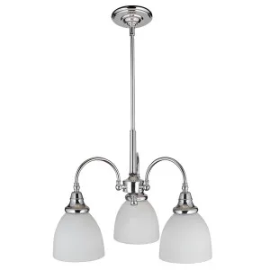Benson Classic 3 Light Opal Glass Pendant - Chrome by Lighting Inspirations, a Lighting for sale on Style Sourcebook