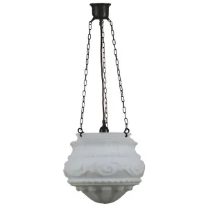 Premier Classic 3 Chain Textured Opal Glass Pendant - Patina by Lighting Inspirations, a Lighting for sale on Style Sourcebook