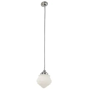 Premier Classic Textured Opal Glass Pendant - Chrome by Lighting Inspirations, a Lighting for sale on Style Sourcebook