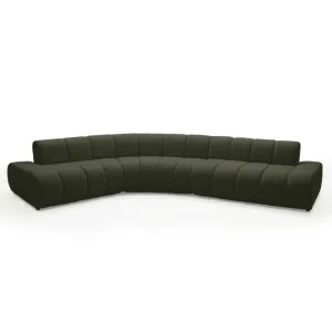Talven 5 Seater Modular Curved Boucle Sofa in Dark Forest Green by Luxo Furniture, a Sofas for sale on Style Sourcebook