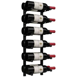KingsBottle 12 Bottle Offset Peg Metal Rail Wall-Mounted Wine Rack RAIL0684-WPH02MBK by KingsBottle, a Refrigerators, Freezers for sale on Style Sourcebook