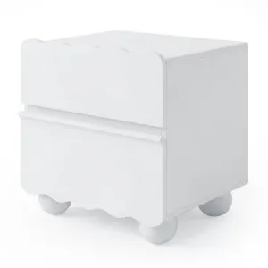 Daisy Scallop 2 Drawer Bedside Table in White by Luxo Furniture, a Bedside Tables for sale on Style Sourcebook