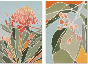Waratah, Gumtree, Set Of 2 by Gioia Wall Art, a Prints for sale on Style Sourcebook