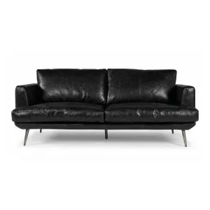 Delma 2.5 Seater Leather Sofa, Ebony Black by Schots, a Sofas for sale on Style Sourcebook