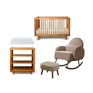 Aspen Hazelnut Six Piece Nursery Set - Mocka by Mocka., a Cots & Bassinets for sale on Style Sourcebook