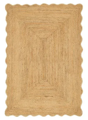 Sarandi Natural Brown Scalloped Jute Rug by Miss Amara, a Contemporary Rugs for sale on Style Sourcebook