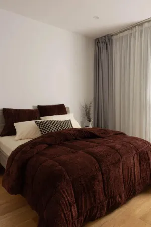 Deep Mahogany Snuggle Fleece Comforter Set by null, a Quilts & Bedspreads for sale on Style Sourcebook