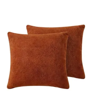 Cinnamon Snuggle Fleece European Pillowcase Pair by null, a Cushions, Decorative Pillows for sale on Style Sourcebook