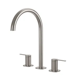 SYMMETRY Quarter Turn Lever Hob Tap Set with Swivel Hob Spout 175mm Brushed Nickel by Highgrove Bathrooms, a Bathroom Taps & Mixers for sale on Style Sourcebook
