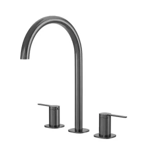SYMMETRY Quarter Turn Lever Hob Tap Set with Swivel Hob Spout 175mm Gunmetal by Highgrove Bathrooms, a Bathroom Taps & Mixers for sale on Style Sourcebook