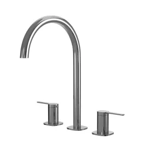 SYMMETRY Quarter Turn Lever Hob Tap Set with Swivel Hob Spout 175mm Polished Stainless Steel by Highgrove Bathrooms, a Bathroom Taps & Mixers for sale on Style Sourcebook