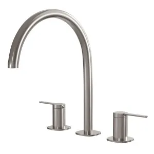 SYMMETRY Quarter Turn Lever Hob Tap Set with Swivel Hob Spout 260mm Brushed Nickel by Highgrove Bathrooms, a Bathroom Taps & Mixers for sale on Style Sourcebook