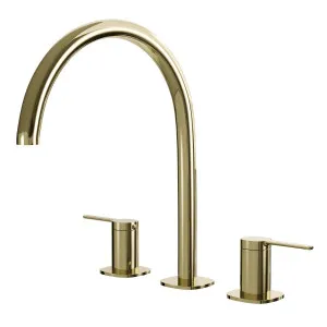 SYMMETRY Quarter Turn Lever Hob Tap Set with Swivel Hob Spout 260mm Champagne Gold by Highgrove Bathrooms, a Bathroom Taps & Mixers for sale on Style Sourcebook
