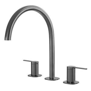 SYMMETRY Quarter Turn Lever Hob Tap Set with Swivel Hob Spout 260mm Gunmetal by Highgrove Bathrooms, a Bathroom Taps & Mixers for sale on Style Sourcebook