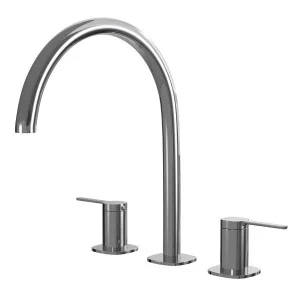 SYMMETRY Quarter Turn Lever Hob Tap Set with Swivel Hob Spout 260mm Polished Stainless Steel by Highgrove Bathrooms, a Bathroom Taps & Mixers for sale on Style Sourcebook