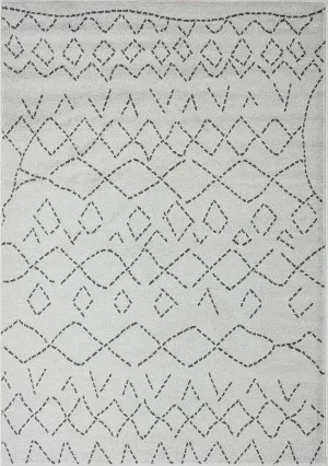 Junya Grey And Ivory Abstract Tribal Pattern Rug by Miss Amara, a Other Rugs for sale on Style Sourcebook