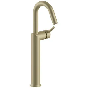 Fantini Nostromo Gooseneck Tall Basin Mixer - Matte British Gold 42P61806WFZ by Fantini, a Kitchen Taps & Mixers for sale on Style Sourcebook