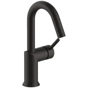 Fantini Nostromo Gooseneck Basin Mixer - Deep Black 42S11804WFZ by Fantini, a Kitchen Taps & Mixers for sale on Style Sourcebook