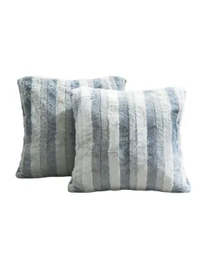 Silver Snow Rabbit Fur European Pillowcase Pair by null, a Cushions, Decorative Pillows for sale on Style Sourcebook