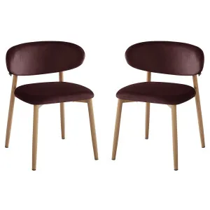 Audrey Fabric Dining Chair Set of 2 in Dark Plum by Luxo Furniture, a Dining Chairs for sale on Style Sourcebook