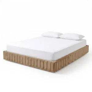 Solin King Fluted Storage Bed Base in Mocha Brown by Luxo Furniture, a Beds & Bed Frames for sale on Style Sourcebook