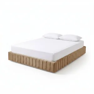 Solin Queen Fluted Storage Bed Base in Mocha Brown by Luxo Furniture, a Beds & Bed Frames for sale on Style Sourcebook