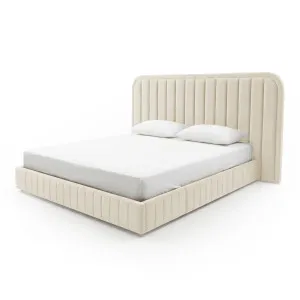 Maren Queen Storage Bed Base Set in Light Warm Beige by Luxo Furniture, a Beds & Bed Frames for sale on Style Sourcebook