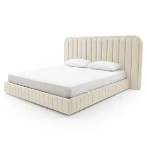 Maren King Storage Bed Base Set in Light Warm Beige by Luxo Furniture, a Beds & Bed Frames for sale on Style Sourcebook