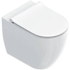 Catalano Sfera Wall Faced Toilet Pan With Slim Seat Gloss White SFERAWFPOSL by Catalano, a Toilets & Bidets for sale on Style Sourcebook