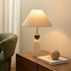 Travertine and Marble Table Lamp - Natural - Mocka by Mocka., a Lamps for sale on Style Sourcebook