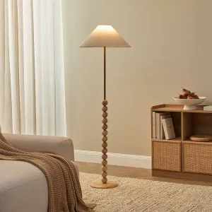 Skyla Sphere Wooden Ball Floor Lamp - Natural - Mocka by Mocka., a Lamps for sale on Style Sourcebook