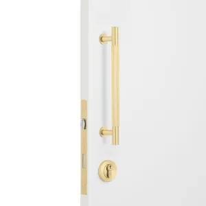 Satin Brass Roller Lock Kit - Charmian Pull by Manovella, a Door Hardware for sale on Style Sourcebook