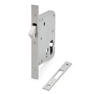 Brushed Nickel Euro Sliding Door Mortice Lock 316SSS (60mm Backset) by Manovella, a Door Hardware for sale on Style Sourcebook