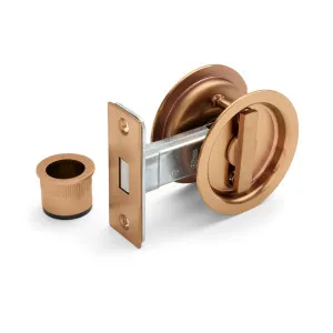 Brushed Bronze Round Sliding Cavity Privacy Lock by Manovella, a Door Hardware for sale on Style Sourcebook