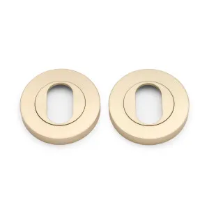 Satin Brass Oval Escutcheon (Pair) by Manovella, a Door Hardware for sale on Style Sourcebook