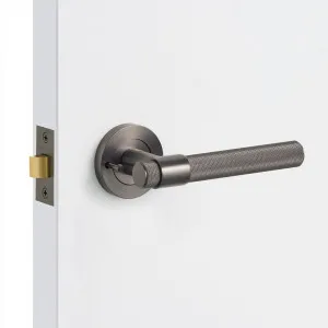 Gunmetal Knurled Privacy Door Handle - Rosedale by Manovella, a Door Hardware for sale on Style Sourcebook