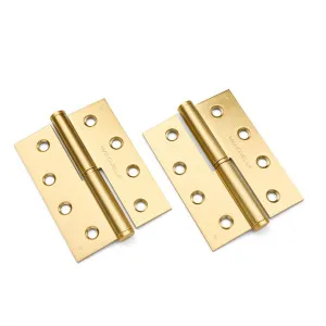 Satin Brass Lift Off Right Hand Hinge (Pair) 100mm x 75mm by Manovella, a Door Hardware for sale on Style Sourcebook
