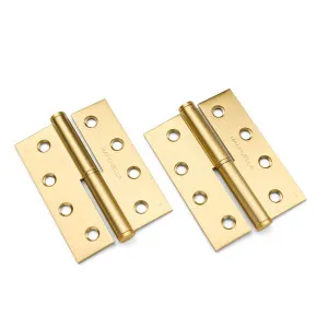 Satin Brass Lift Off Left Hand Hinge (Pair) 100mm x 75mm by Manovella, a Door Hardware for sale on Style Sourcebook