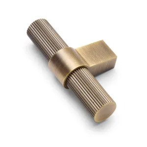 Aged Brass Fluted T-Bar - Athena by Manovella, a Cabinet Hardware for sale on Style Sourcebook