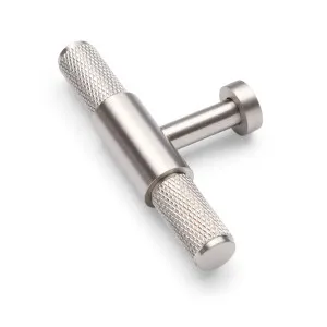 Brushed Nickel Knurled Cabinet T-Bar Pull - Miranda by Manovella, a Cabinet Hardware for sale on Style Sourcebook