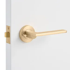 Satin Brass Privacy Door Handle - Hamilton by Manovella, a Door Hardware for sale on Style Sourcebook