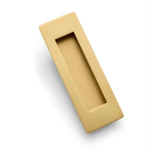 Satin Brass Sliding Door Flush Pull 120mm x 40mm by Manovella, a Door Hardware for sale on Style Sourcebook
