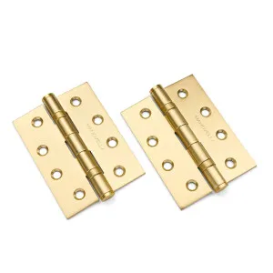 Satin Brass Ball Bearing Hinge (Pair) 100mm x 75mm by Manovella, a Door Hardware for sale on Style Sourcebook