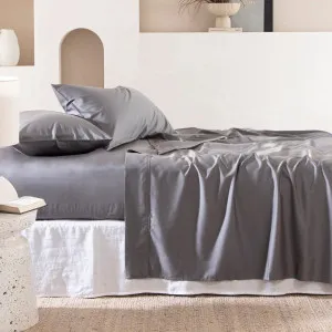 Habitat 400Tc Bamboo Cotton Fitted Sheet Dark Grey by Habitat, a Sheets for sale on Style Sourcebook