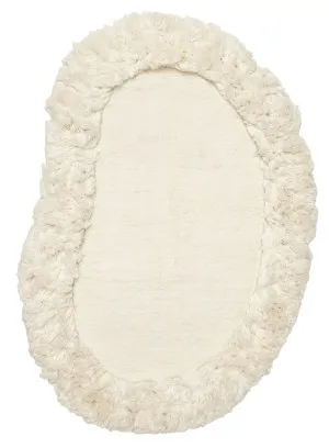 Rannis Natural Cream Oval Shag Rug by Miss Amara, a Shag Rugs for sale on Style Sourcebook