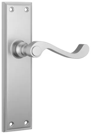Milton Lever - Long Backplate - Satin Chrome by Tradco, a Door Hardware for sale on Style Sourcebook
