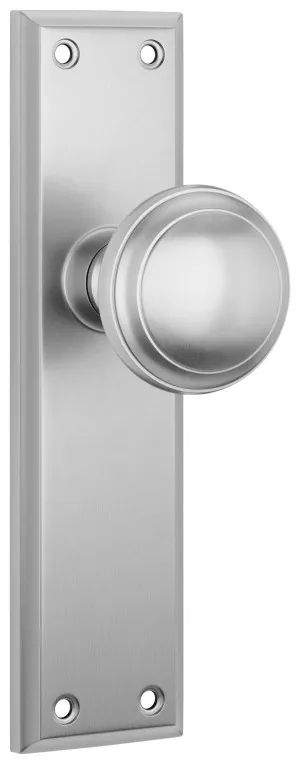 Milton Knob - Long Backplate - Satin Chrome by Tradco, a Door Hardware for sale on Style Sourcebook