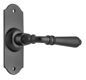 Reims Lever - Short Backplate - Matt Black by Tradco, a Door Hardware for sale on Style Sourcebook